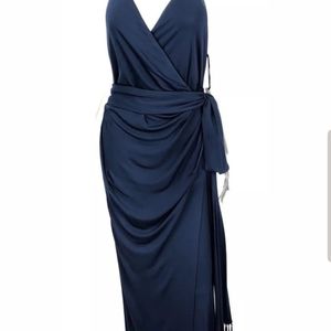 L'AGENCE plunge backless long dress